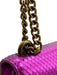Kurt Geiger magenta pink & brass Leather Metallic Snake Embossed Chain Strap Bag magenta pink & brass / S