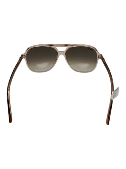 Ray Ban Brown Acetate Translucent Brow Bar Gradient Lens Aviator Sunglasses Brown