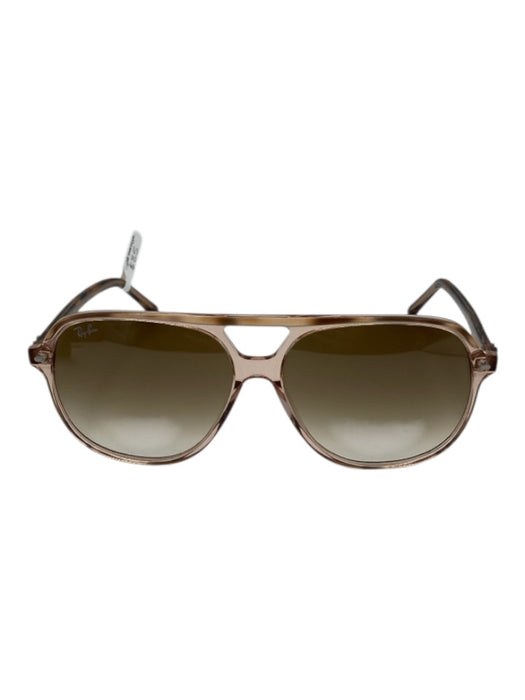 Ray Ban Brown Acetate Translucent Brow Bar Gradient Lens Aviator Sunglasses Brown