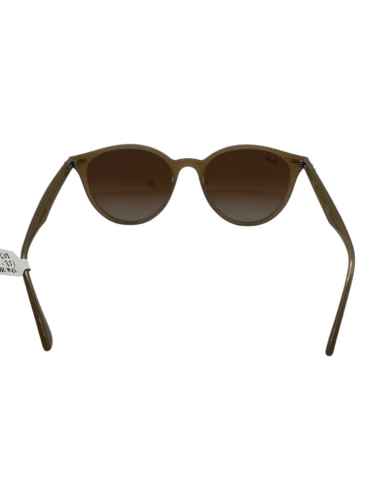 Ray Ban Taupe & Brown Acetate Gradient Lens Round Sunglasses Taupe & Brown