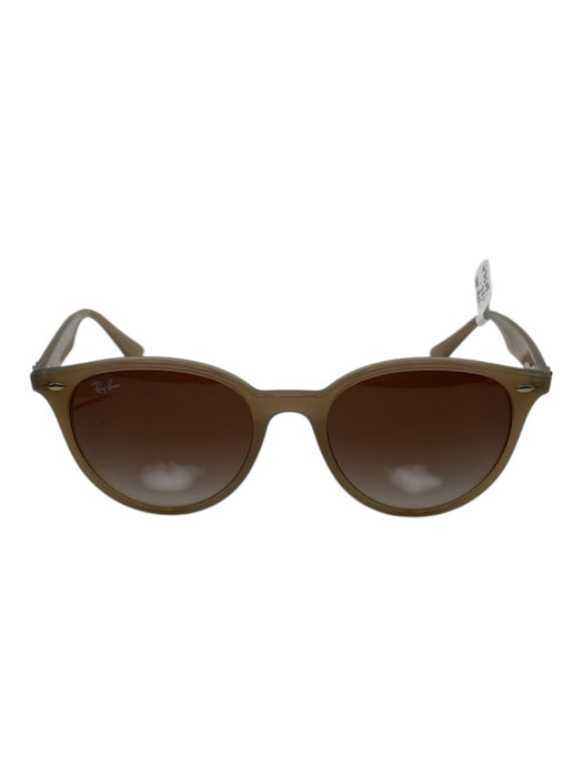 Ray Ban Taupe & Brown Acetate Gradient Lens Round Sunglasses Taupe & Brown