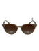 Ray Ban Taupe & Brown Acetate Gradient Lens Round Sunglasses Taupe & Brown