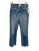 Frame Size 24 Medium Wash Cotton Blend Raw Hem Fading Mid Rise Jeans Medium Wash / 24