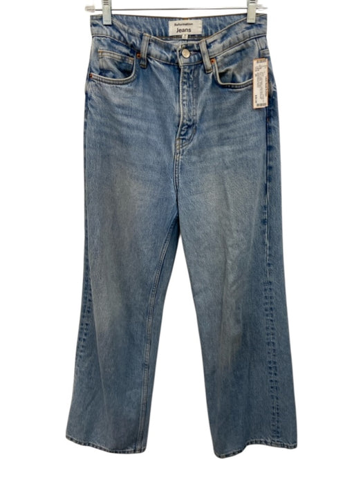 Reformation Jeans Size 26 Light Wash Cotton Blend High Rise baggy Jeans Light Wash / 26