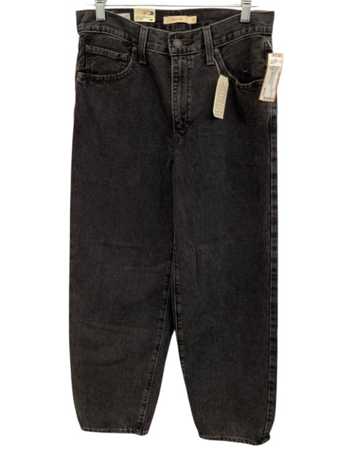 Levis Size 27 Black Cotton Mid Rise Zip & Button Baggy Jeans Black / 27
