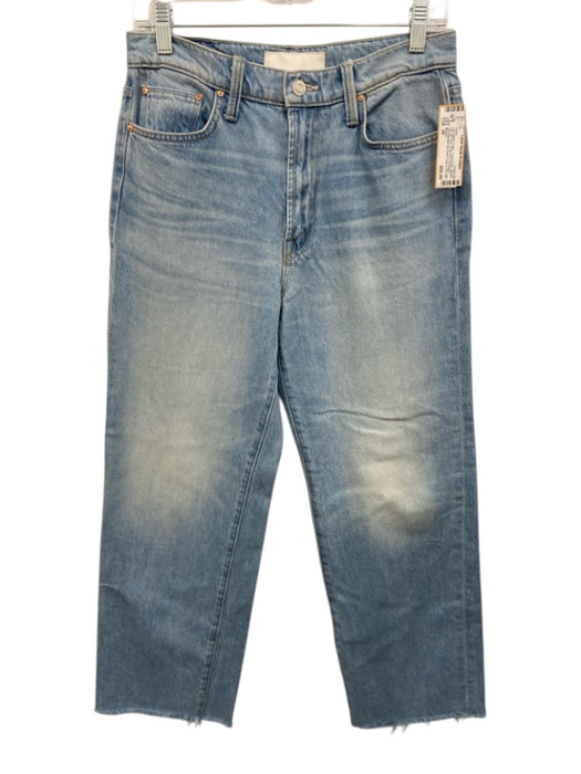 Mother Size 28 Light Wash Cotton Frayed Hem Straight Leg Mid Rise Jeans Light Wash / 28