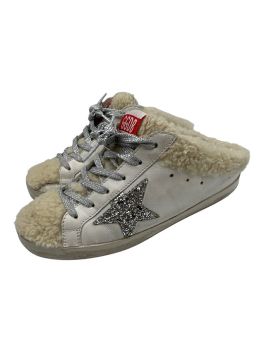 Golden Goose Shoe Size 35 White, Beige, Silver Leather Shearling Star Sneakers White, Beige, Silver / 35