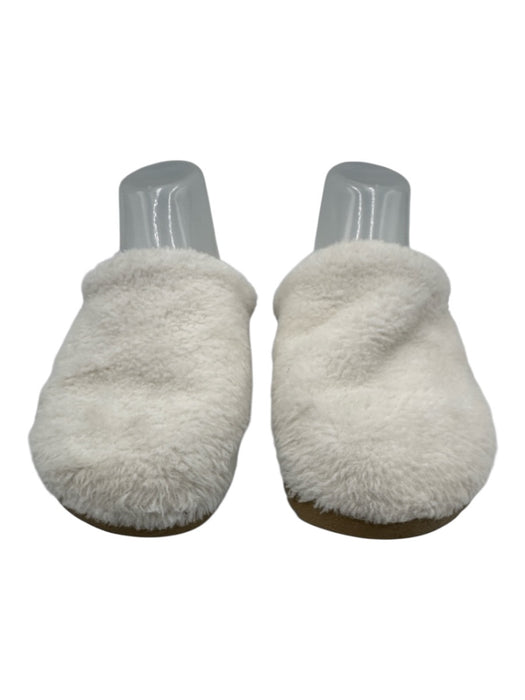Alo Yoga Shoe Size 8 Cream Faux Sherpa Rubber Sole Logo Slip On Slippers Cream / 8