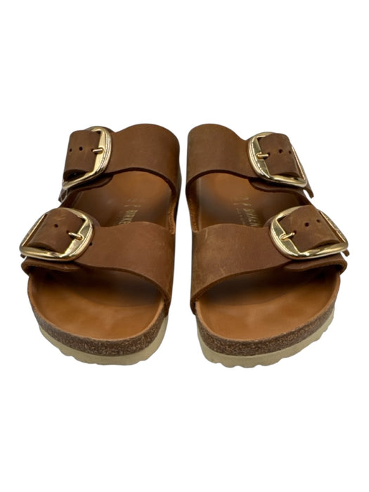 Birkenstock Shoe Size 39 Brown Leather Gold Tone Hardware Buckle Sandals Brown / 39