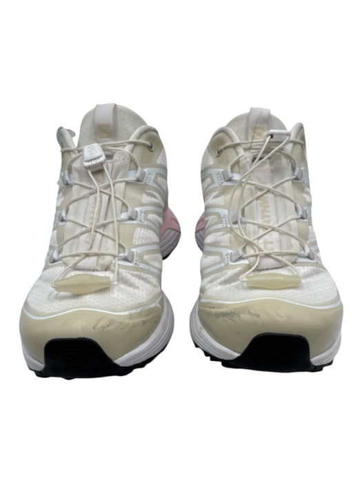 Salomon Shoe Size 8 cream, pink, white Synthetic Bungee Laces Running Sneakers cream, pink, white / 8