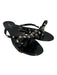 Valentino Shoe Size 38 Black & Gold Rubber Bow Rockstud Thong Sandals Black & Gold / 38