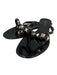 Valentino Shoe Size 38 Black & Gold Rubber Bow Rockstud Thong Sandals Black & Gold / 38