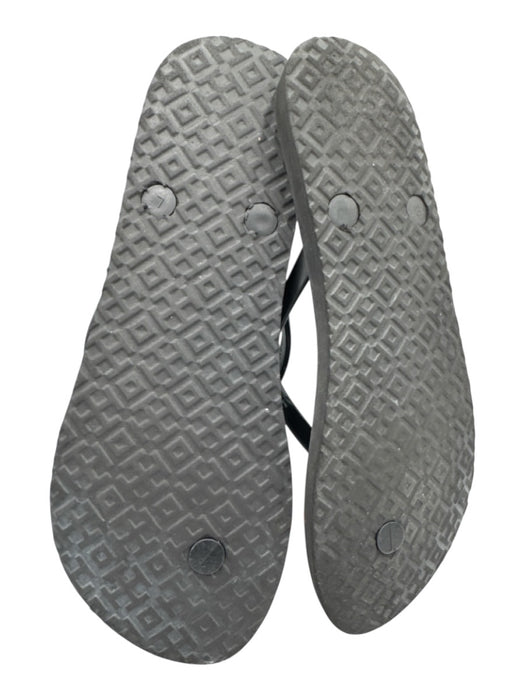Tory Burch Shoe Size 8 Black Rubber Logo Thong Sandals Black / 8