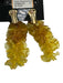 Oscar de la Renta Yellow Beaded Clip Ons Flowers drop Statement Earrings Yellow