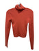 A.L.C. Size Small Orange Cotton Blend Ribbed Knit Fold Over turtle neck Top Orange / Small
