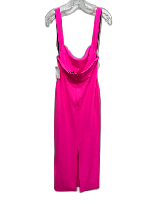 Solace London Size 10 Neon Pink Polyester Sleeveless Square Neck Back Slit Dress Neon Pink / 10
