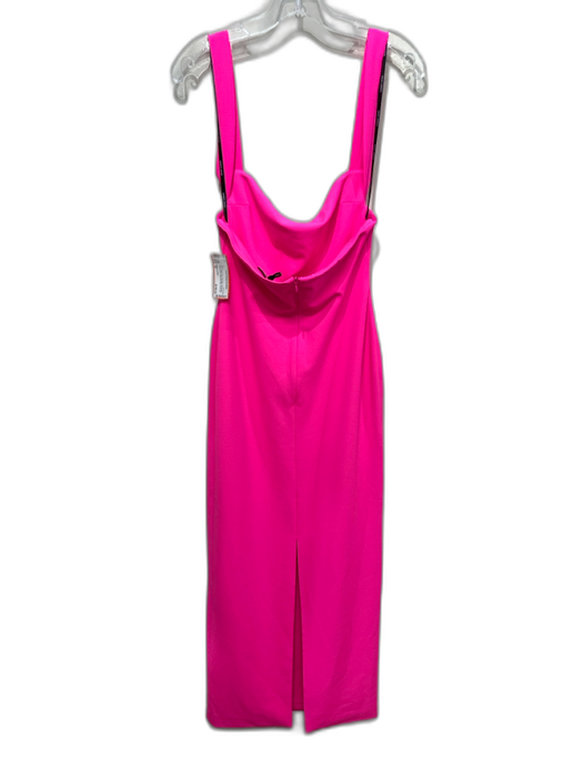 Solace London Size 10 Neon Pink Polyester Sleeveless Square Neck Back Slit Dress Neon Pink / 10
