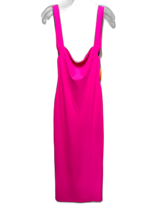 Solace London Size 10 Neon Pink Polyester Sleeveless Square Neck Back Slit Dress Neon Pink / 10