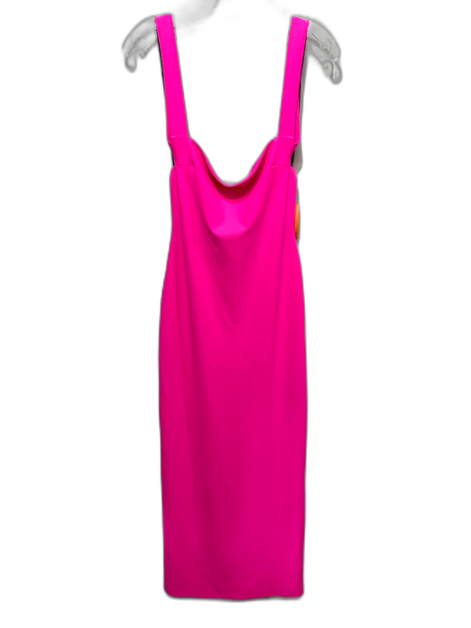 Solace London Size 10 Neon Pink Polyester Sleeveless Square Neck Back Slit Dress Neon Pink / 10