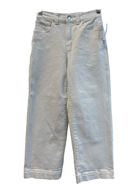 Madewell Size 24P White Cotton High Rise 5 Pocket Zip Fly Wide Leg Jeans White / 24P