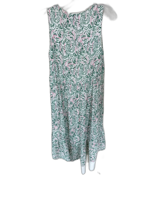 3.1 Phillip Lim Size 2 Green & Pink Viscose Blend Sleeveless Floral V Neck Dress Green & Pink / 2