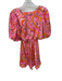Delfi Collective Size XS Pink & Orange Polyester Short Balloon Sleeve Dress Pink & Orange / XS