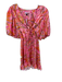 Delfi Collective Size XS Pink & Orange Polyester Short Balloon Sleeve Dress Pink & Orange / XS