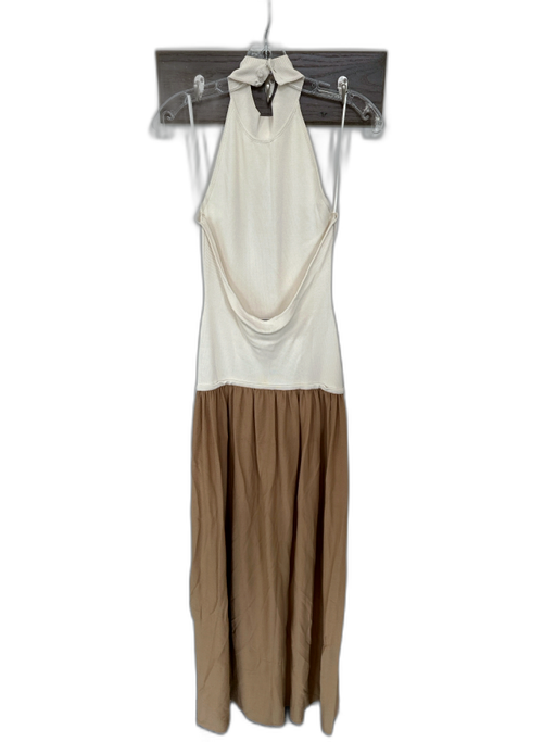 Solid & Striped Size S Tan & brown Viscose Blend High Neck Sleeveless Maxi Dress Tan & brown / S