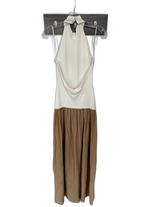 Solid & Striped Size S Tan & brown Viscose Blend High Neck Sleeveless Maxi Dress Tan & brown / S