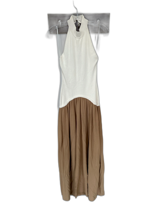 Solid & Striped Size S Tan & brown Viscose Blend High Neck Sleeveless Maxi Dress Tan & brown / S
