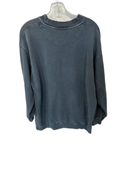 Anine Bing Size S Gray & White Cotton Long Sleeve Logo Crew Neck Sweatshirt Gray & White / S