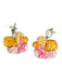 Mignonne Gavigan Orange & Pink Beaded Post Back Flowers Earrings Orange & Pink