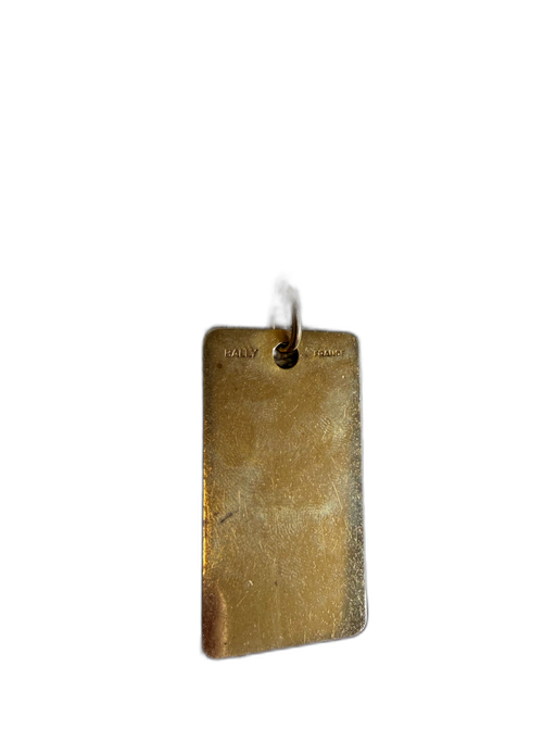 Bally Gold Gold Plated Rectangle Pendant Chain Necklace Gold