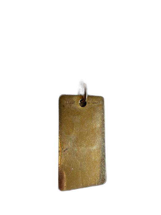 Bally Gold Gold Plated Rectangle Pendant Chain Necklace Gold