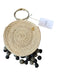 Soraya Hennessy Tan & black Straw Round Handles Circle Pom Pom Bag Tan & black / S