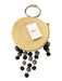 Soraya Hennessy Tan & black Straw Round Handles Circle Pom Pom Bag Tan & black / S
