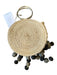 Soraya Hennessy Tan & black Straw Round Handles Circle Pom Pom Bag Tan & black / S