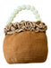 Soraya Hennessy Pearl & Brown Canvas Knit Beaded Bucket Bag Pearl & Brown / XS