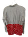 Comme des Garcons Size Est M Taupe & Red Cotton Blend Long Sleeve Striped Top Taupe & Red / Est M