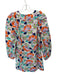 Cecilie Copenhagen Size XS Navy & Orange Cotton Long Sleeve Flowers Dress Navy & Orange / XS