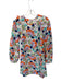 Cecilie Copenhagen Size XS Navy & Orange Cotton Long Sleeve Flowers Dress Navy & Orange / XS