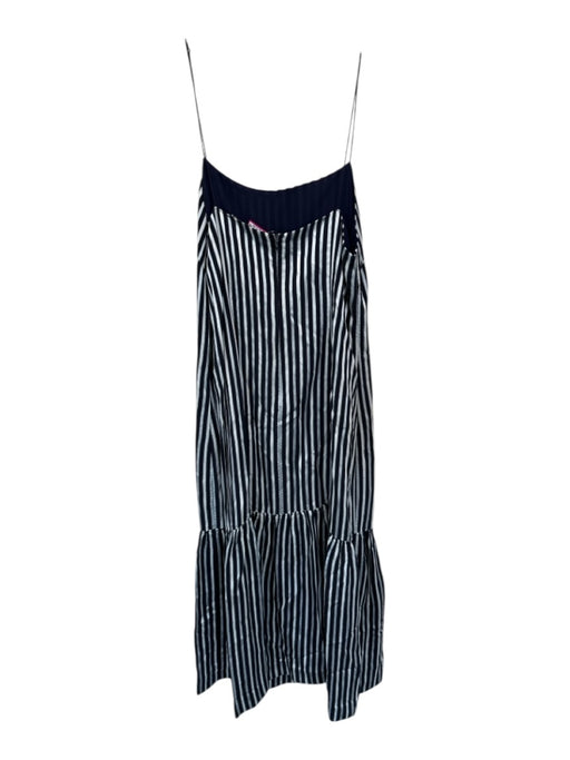 Elizabeth & James Size 8 Navy & white Viscose Spaghetti Strap Striped Maxi Dress Navy & white / 8