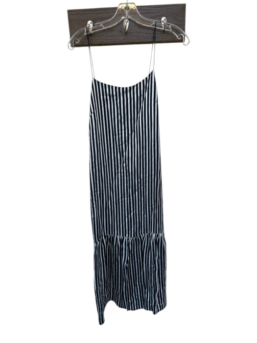 Elizabeth & James Size 8 Navy & white Viscose Spaghetti Strap Striped Maxi Dress Navy & white / 8
