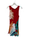 Muma World Size L Red & Aqua Polyester Sleeveless sea shell Dress Red & Aqua / L
