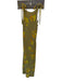 Soleil Soleil Size M Olive Green & Orange Silk Tie Straps Flowers Maxi Dress Olive Green & Orange / M