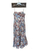 Nicholas Size 2 Blue & Rust Cotton Spaghetti Strap Flowers Ruffles Maxi Dress Blue & Rust / 2