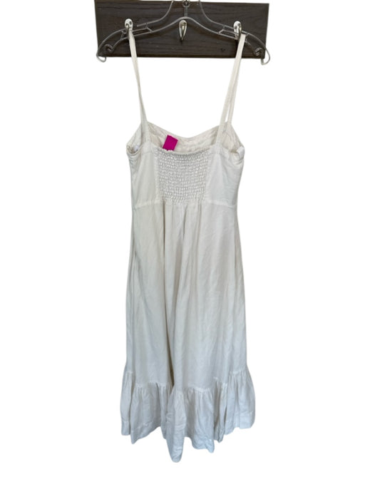 Jonathan Simkhai Size S White Linen & Viscose Sleeveless Side Zip Maxi Dress White / S