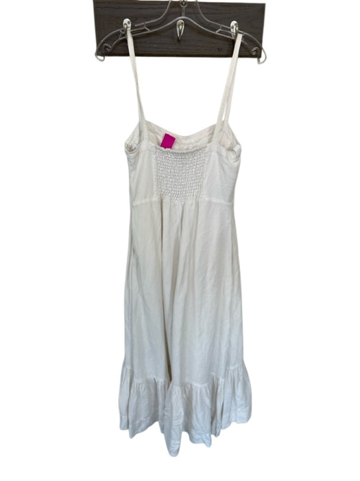 Jonathan Simkhai Size S White Linen & Viscose Sleeveless Side Zip Maxi Dress White / S