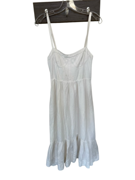 Jonathan Simkhai Size S White Linen & Viscose Sleeveless Side Zip Maxi Dress White / S