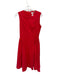 Shoshanna Size 4 Red Cotton Sleeveless Pleat Detail Back Zip Maxi Dress Red / 4